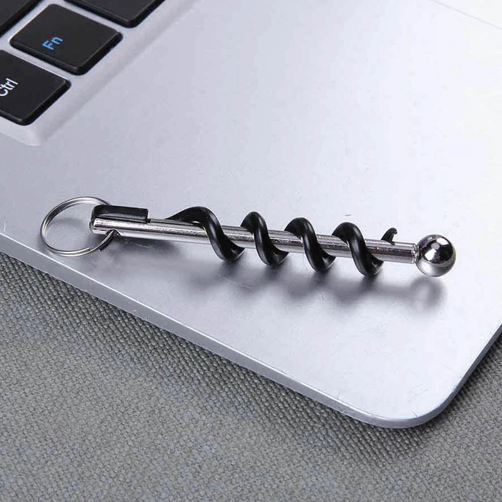 1-5PCS Portable Wine Bottle Opener Mini Stainless Steel Cork Screw Bottle Corkscrew Double Hinged Outdoor Keychain Wine Opener