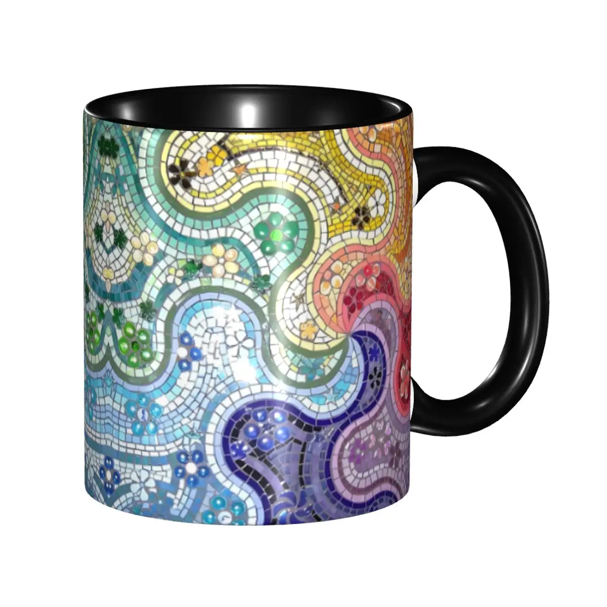 

Customized Stained Glass Coffee Mugs DIY Personalized Design Colorful Painting Ceramic Tea Milk Mug Cup