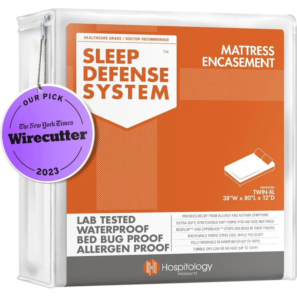 

Zippered Hypoallergenic Mattress Encasement Twin XL Waterproof Bed Bug Dust Mite Proof Stretchable 12 Inch Depth