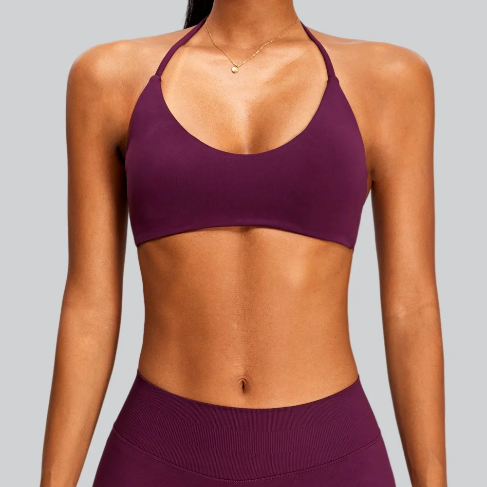 Summer Seamless Yoga Bra Hanging Neck Workout Tops Gym Fitness Sports Bras Sexy Sport Underwear Women Backless Gym Yoga Crop Top