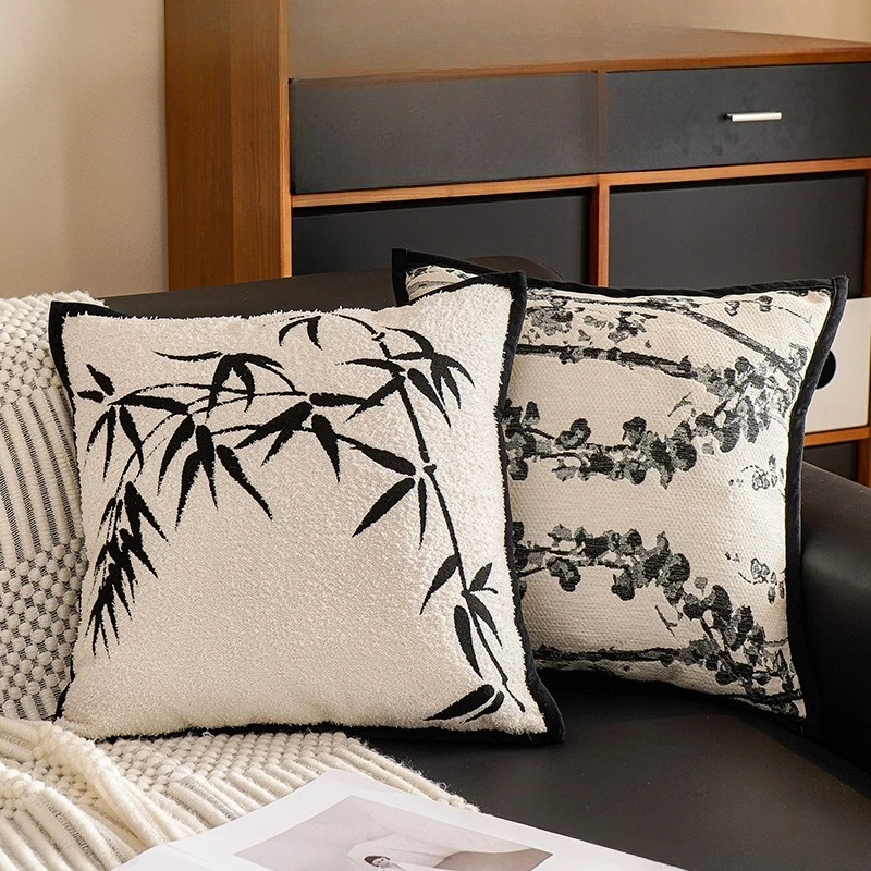 45X45CM Black Retro Throw Pillow Cover Simple and Versatile  Waist Cushion Cover Decor Home Decorative Pillowcase 2026 New
