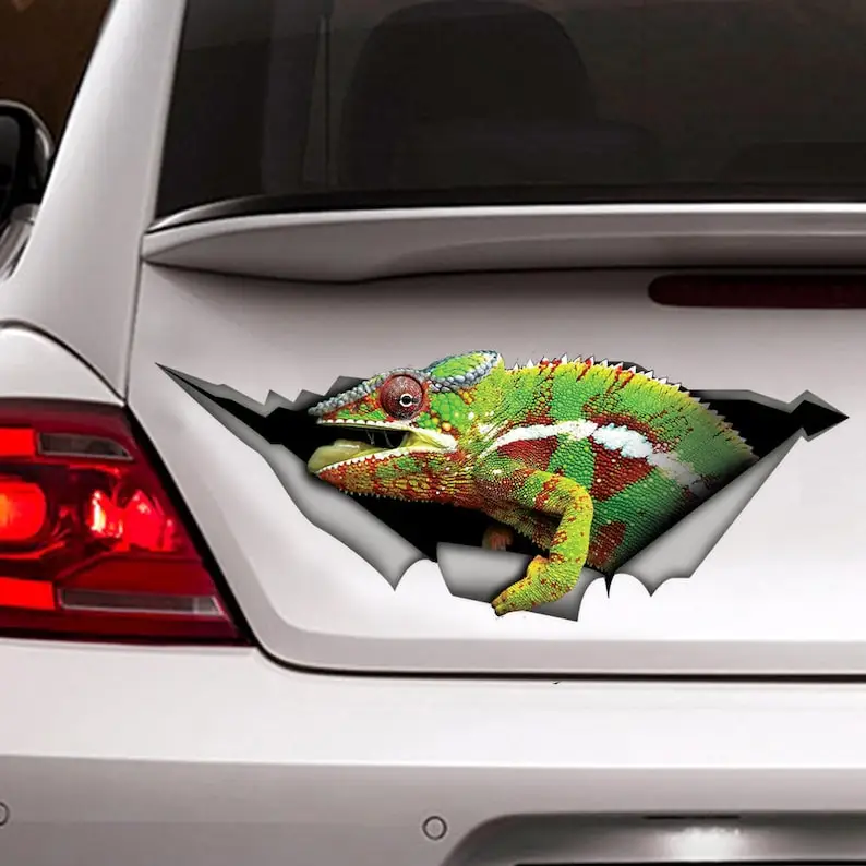 DECAL / Funny Chameleon car decal, reptile decal, chameleon sticker