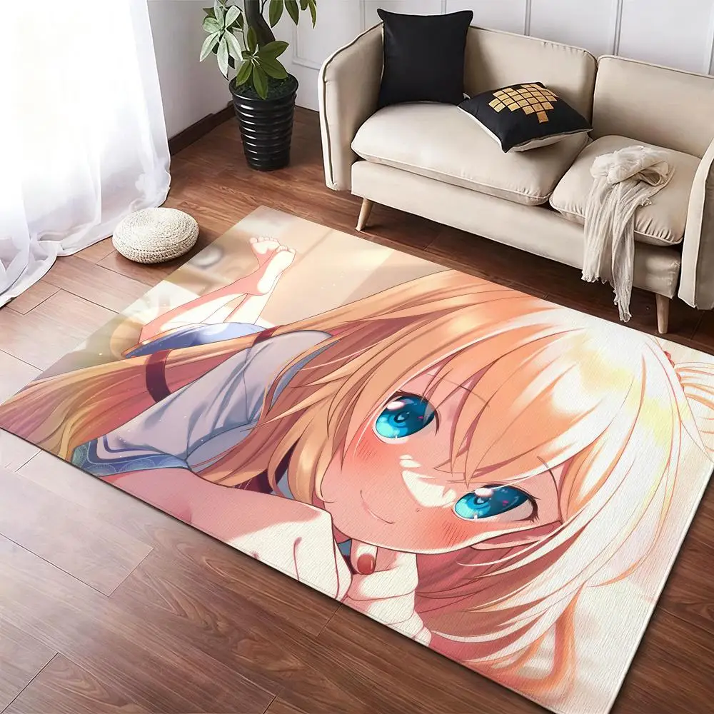 

A-Akai HaatoS Cute anime Floor Mat Soft Thickened Non-Slip Door Mat for Living Room Home Decor Flannel Rugs