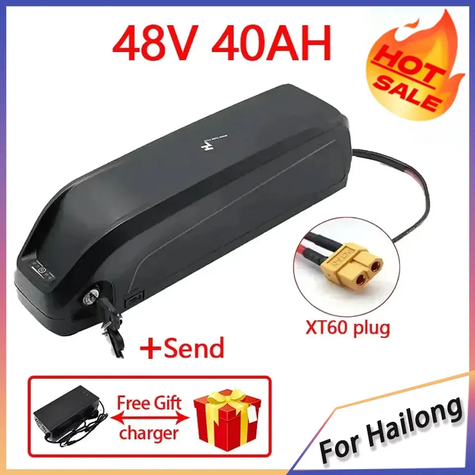 Hoge kwaliteit 48V Gloednieuwe Originele 20Ah 30Ah 40Ah voor Hailong Batterij voor Bafang BBS02 BBS03 BBSHD Motor + BMS Aanpasbare Stekker