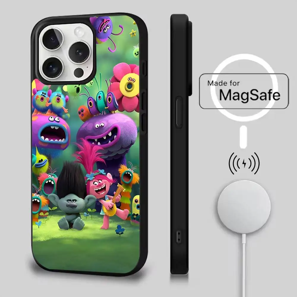 Casing Ponsel Kartun T-Trolls Lucu Untuk iPhone 17,16,15,14,13,12,11,Pro,Max,Plus,Mini,Air,SE Pengisian Daya Nirkabel Magnetik Magsafe Baru
