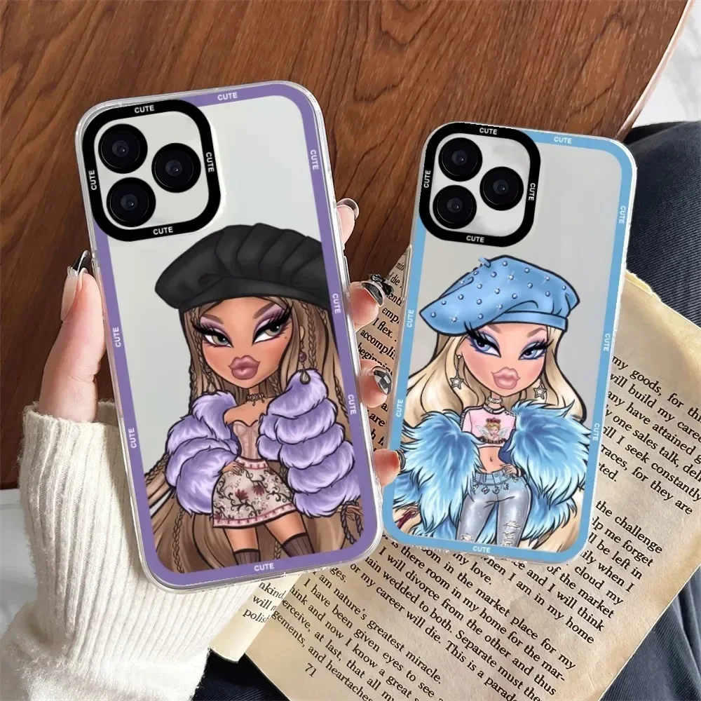 Bratz Doll Phone Case For IPhone 11 12 13 14 15 16 Pro Max XR Mini  Plus X XS  TPU Clear Case Yasmin Chloe Jade Sasha Cameron