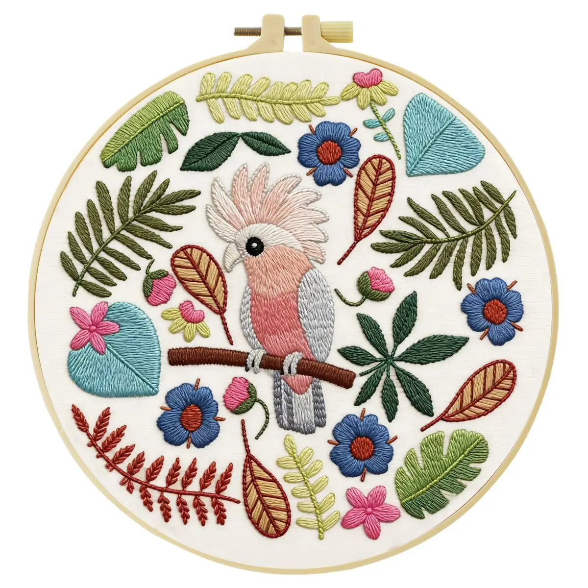 1 Stück 20X20CM/15X15CM 7,87/6,3 Zoll Schönes Vogel-Stickerei-Starter-Kit DIY-Kit DIY-Stickerei-Set Handarbeiten Nähkunst – Detail 3