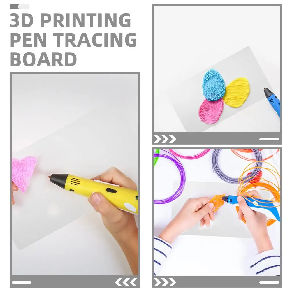 5pcs Clear PVC Drawing Board Kids 3D Pen Stencils Mats Templates Pads 3D Creation Safe Materials Portable