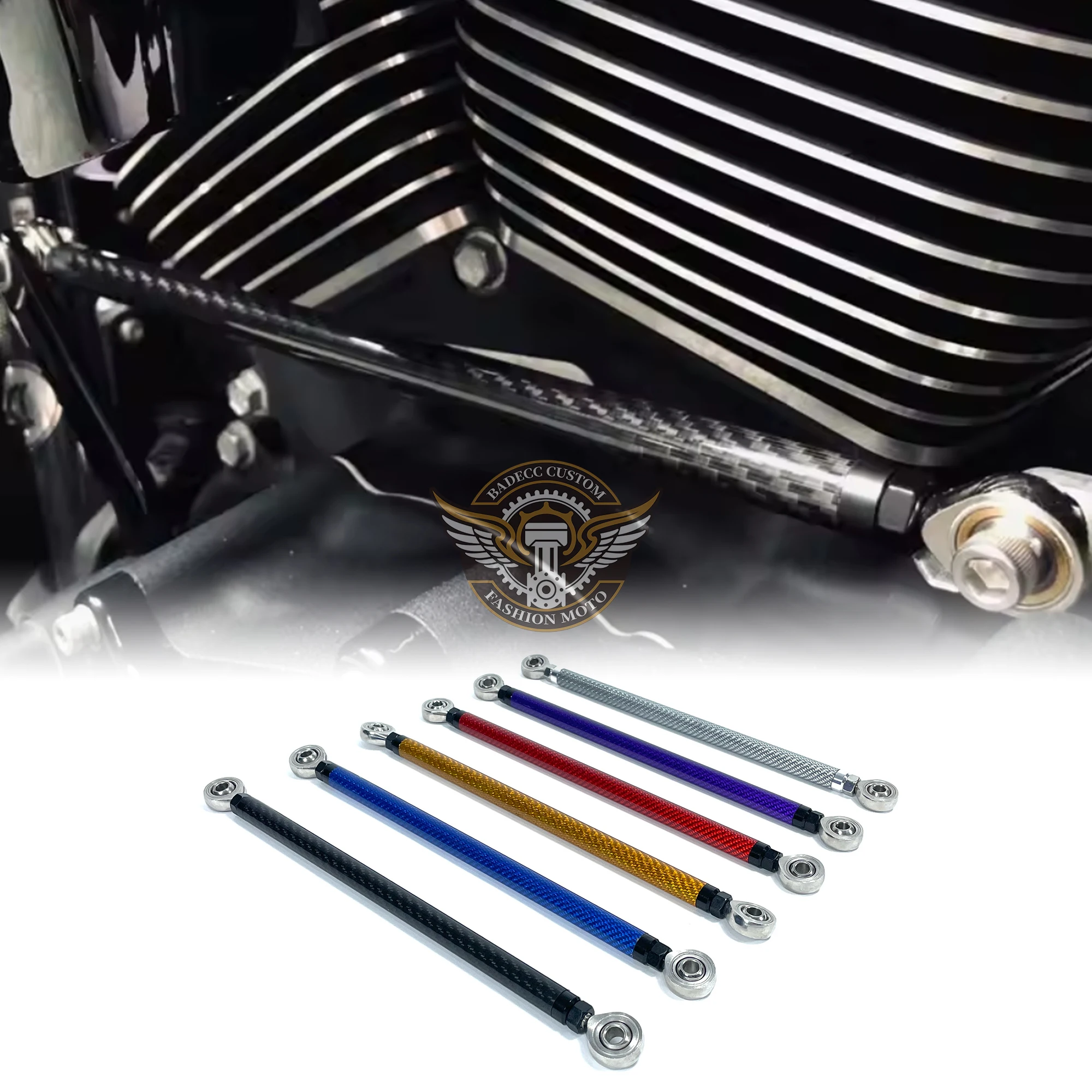 Motorcycle Carbon Fiber Shifter Linkage Rod Part Mid-Control Gear Shift Link Shifter Rod for Harley Touring Street Electra Glide