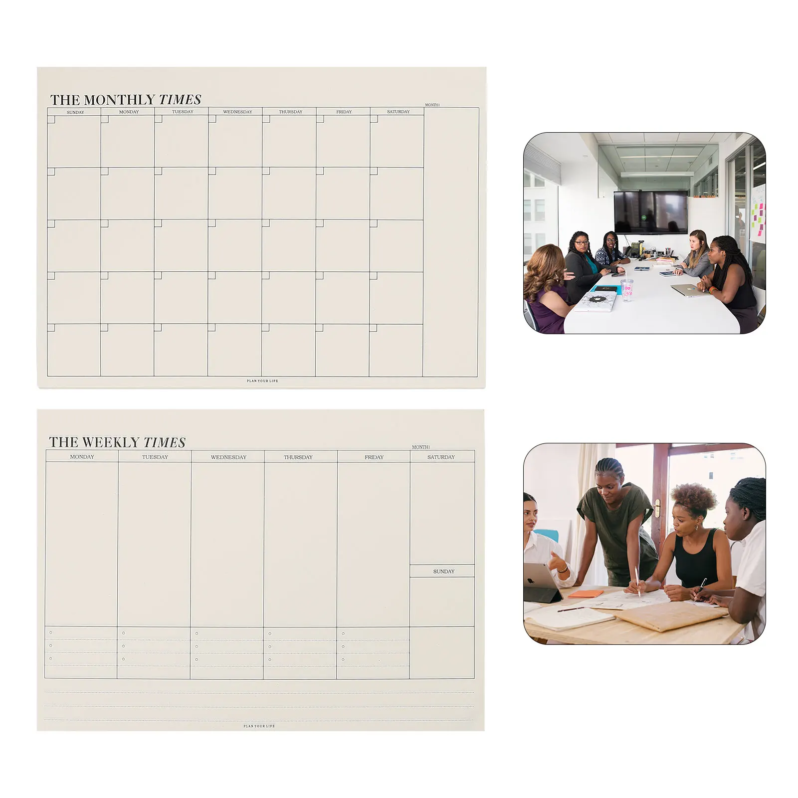 2 pezzi di agenda per ufficio, obiettivi settimanali mensili, quaderno, carta, organizer per riunioni, agenda per personale degli studenti, libro di notatura