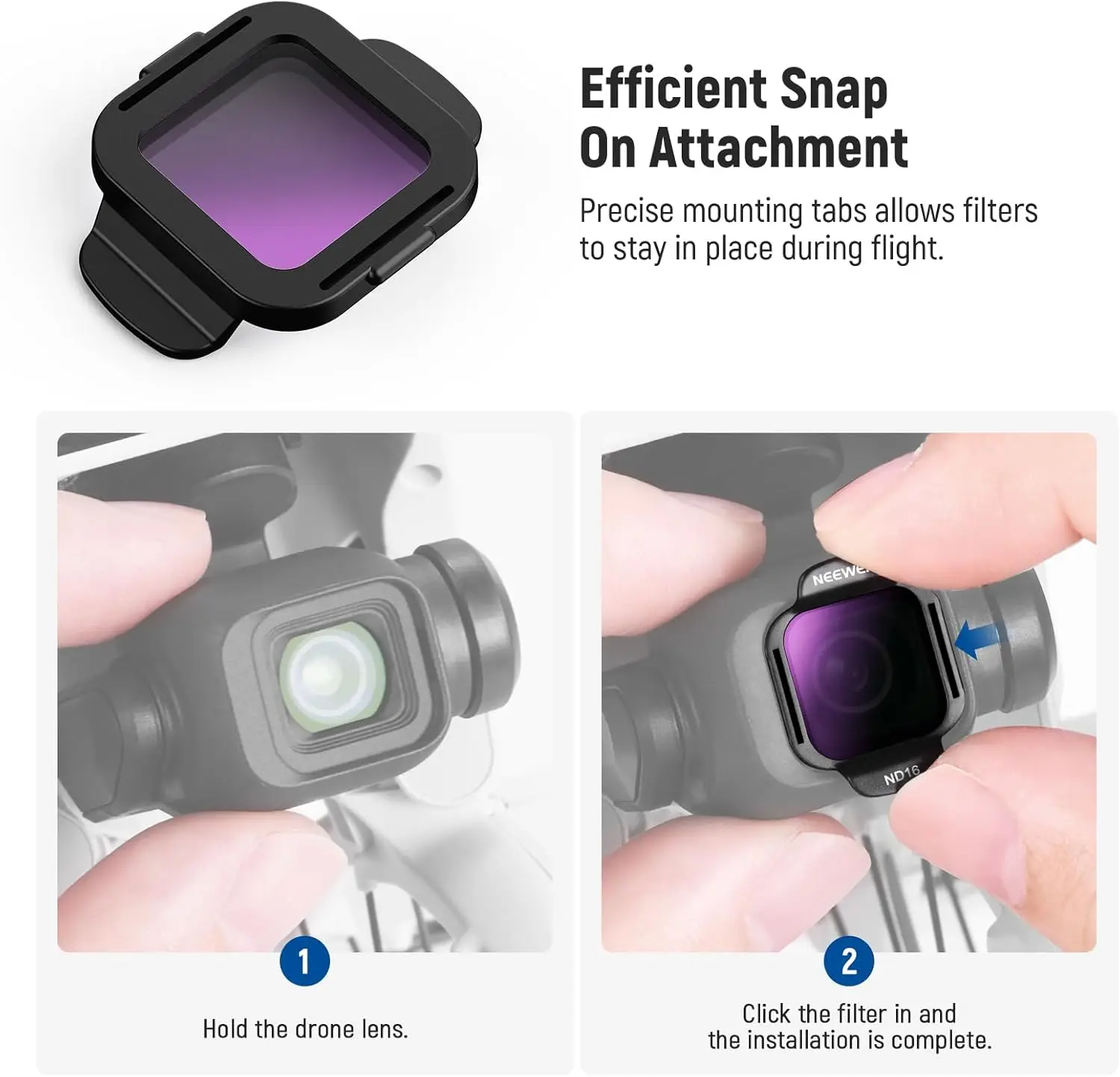 NEEWER ND-Filter-Set für DJI Flip/Lito X1 Drohne, aufsteckbares HD-Filter-Kit mit neutraler Dichte und zirkularer Polarisierung für Objektivfilter – Detail 6
