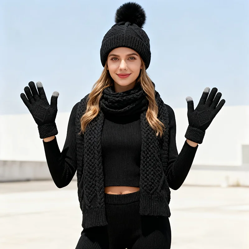 winter-knitted-hat-scarf-gloves-set-thickened-warm-three-piece-for-adults-outdoor-cold-weather