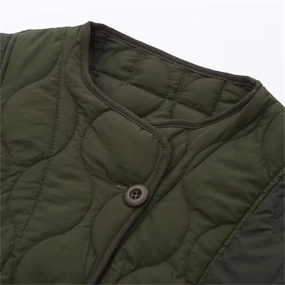 PB&ZA 2024 early autumn new women\'s round neck long sleeve single-breasted color matching light short jacket
