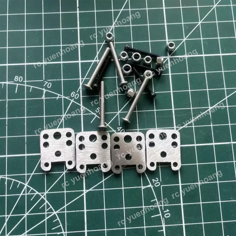 1Set Stainless Steel Under-frame Hanger Adapter Plate Mounting Bracket Slice for RC 1/14 Scale Tamiya Truck Car Upgrade Parts