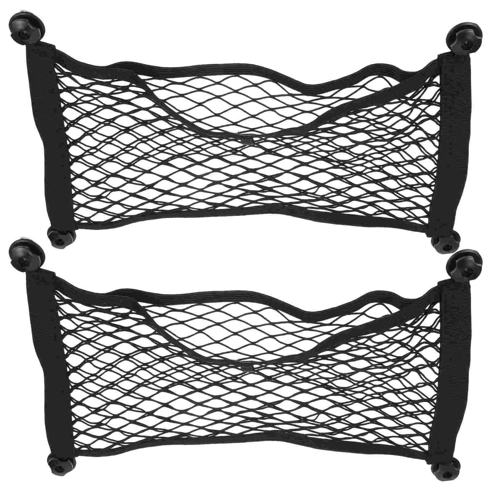 

2 Pcs Stretchable Small Cargo Net Storage Mesh Bag Suitcase for Suv Abs Trunk Cars