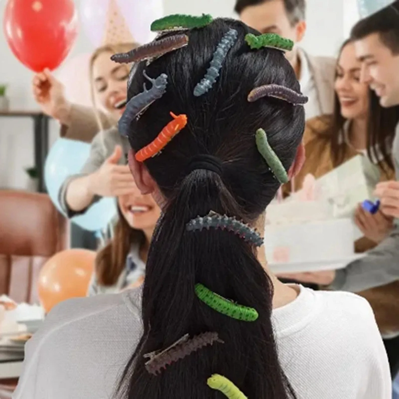 หนอนผีเสื้อเทียมน่ากลัวอุปกรณ์ประกอบฉากวันฮาโลวีนที่น่ากลัวกิ๊บตกแต่งแฮนด์เมดเครื่องมือเล่นตลก