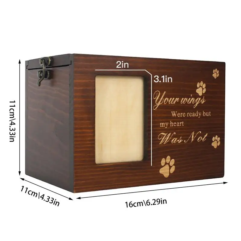 Dog Cat Ashes Funeral Urns With Photo Frame wooden Memory Box Loss Pet Memorial Gift Memorial Keepsake For Cat Dogs