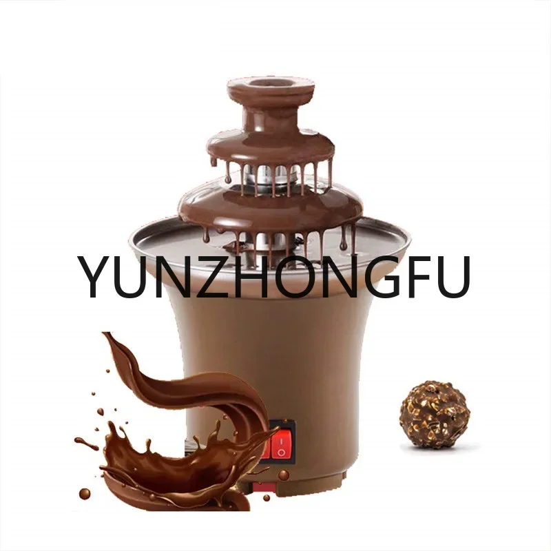 Three Layers Mini Chocolate Fountain Fondue Creative Chocolat Melt With Heating Machine DIY  Waterfall Pot ing fuente de