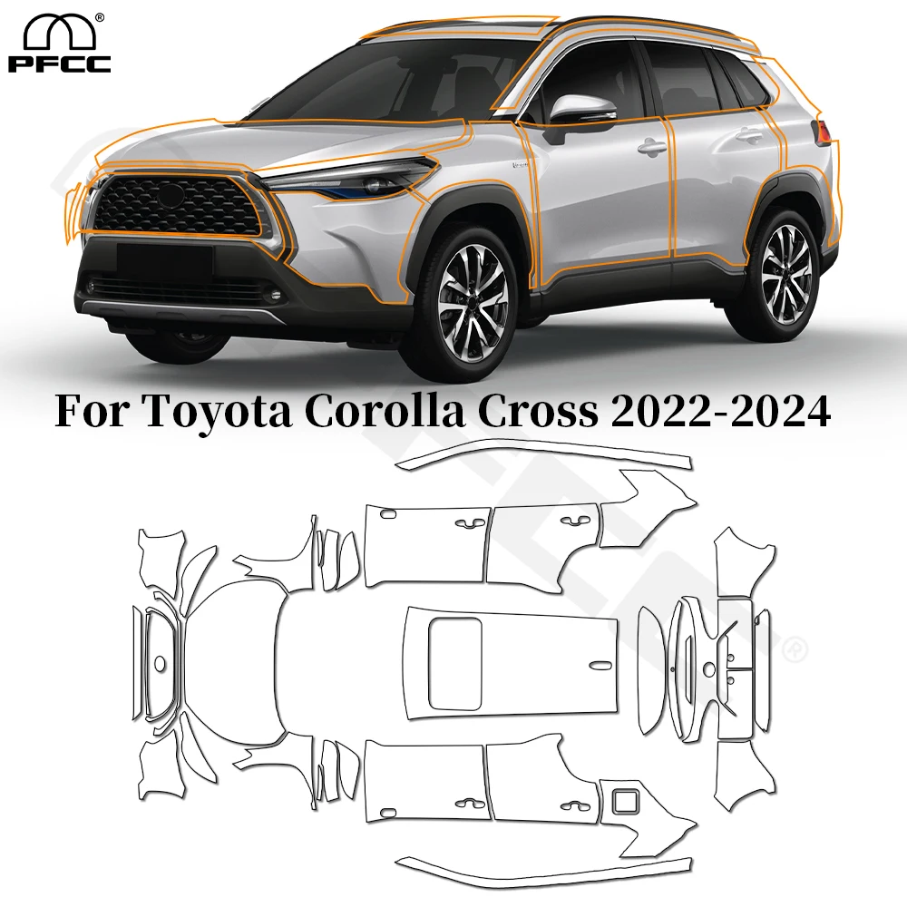 

For Toyota Corolla Cross LE XLE 2022-2024 TPU Paint Protection Film Anti-Scratch Pre-cut PPF Car Body Clear Bra Resistant Cover