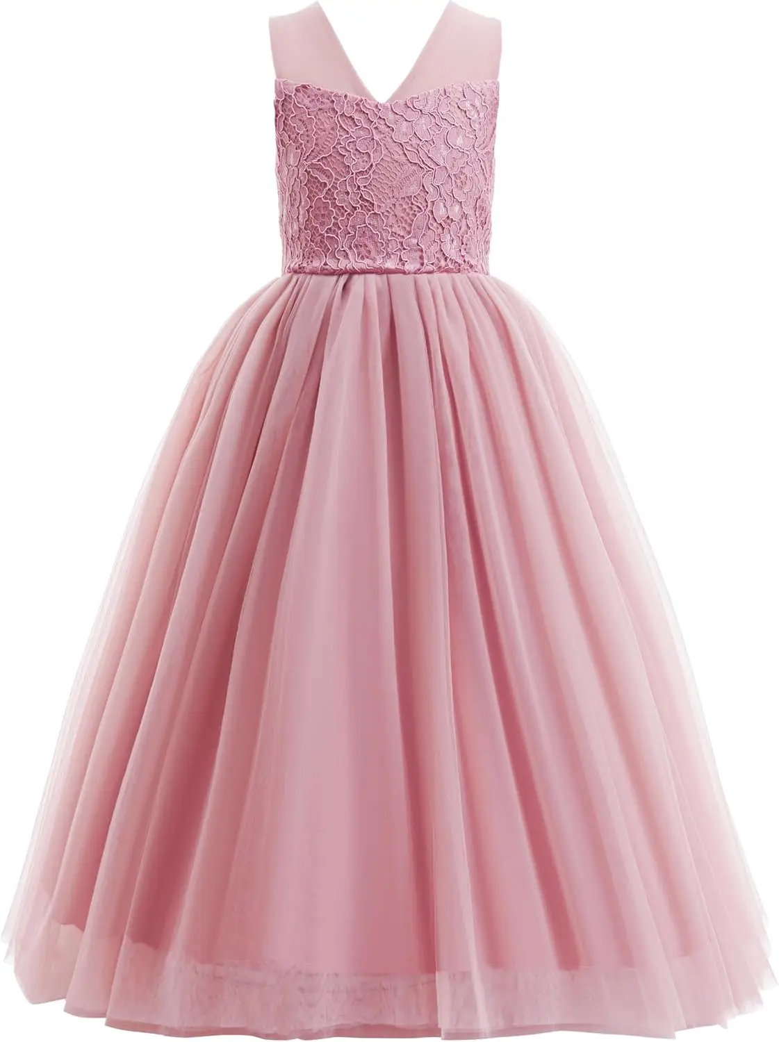 Mädchen Blumenmädchenkleid Tüll Spitze Hochzeit Party Brautjungfer Geburtstag Festzug Formelle Kleider Mädchenkleid Ballkleid