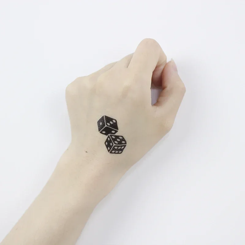 Clover Dice Billiards Temporary Tattoo Sticker Waterproof Women Men Adults Fake Body Art New Design 10.5X6cm Kids Hand Tatoo