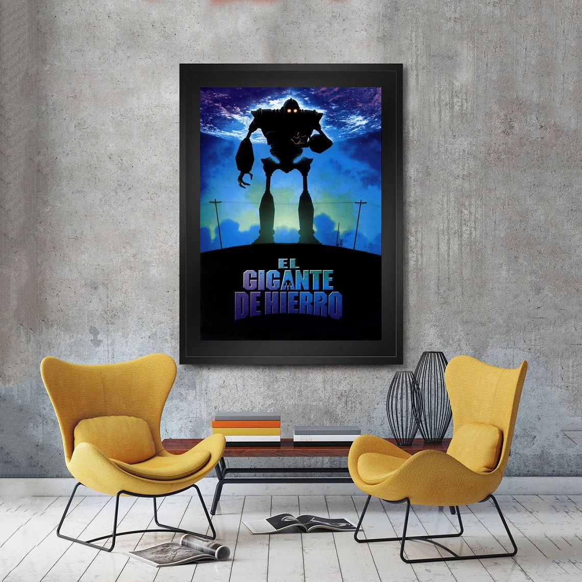 The Iron Giant Movie Poster Classic 90's Vintage Canvas Art Print Home Decor Wall Painting ( No Frame )