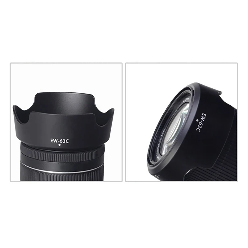 Cubierta de lente de EW-63C reversible, 58mm, ew63c, para Canon EF-S, 18-55mm, f/3,5-5,6 IS, STM aplicable, 700D, 100D, 750D, 760D