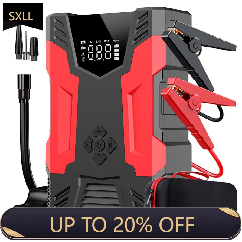 

SXLL 2000A Portable Car Jump Starter with Tire Inflator Car Jump Starter with Air Compressor Power Bank with Air Pump