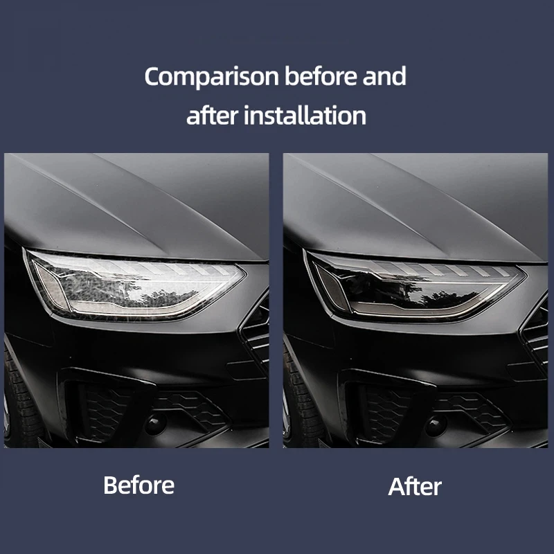 For Audi A3 A4 A5 A6 A7 A8 Q3 Q5 Q7 S3 S4 S5 Light Black Car Tint Lighthouse Tail Light Headlights Fog Vinyl Sticker