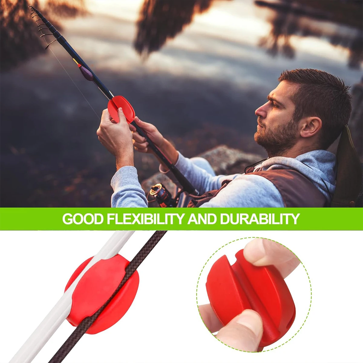Silicone Fishing Rod Holder Straps Portable Fishing Rod Fixing Ball Comes with Fly Fishing Accessories for Fishing Enthusiasts