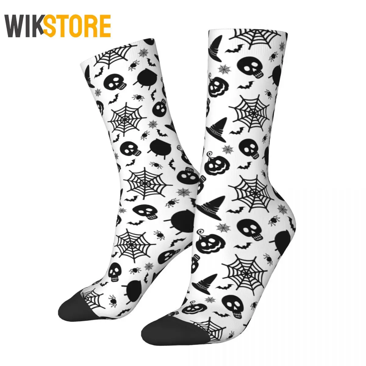 

Fashion Men's Socks Harajuku Halloween Pumpkins Bats Skull Sport Women's Stockings Spring Summer Autumn Winter Breathable Sock