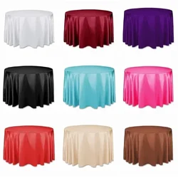 Round Tablecloths for Wedding Party Hotel Banquet Birthday Events Decoration White Pink Table Cover Topper Overlay Table Cloth