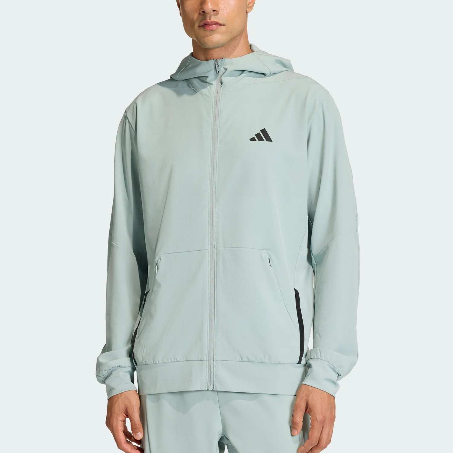Adidas genuine D4T new men's light gray green training running jacket jacket KA4824