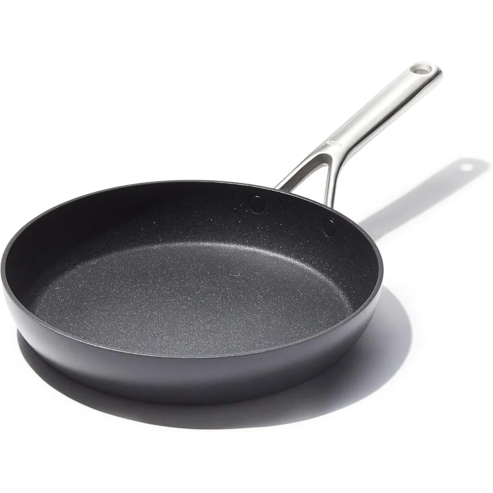 

OXO Professional 10-Inch Frying Pan with Hard-Anodized Ceramic Nonstick Surface, PFAS-Free, Induction Compatible, Stainless Stee