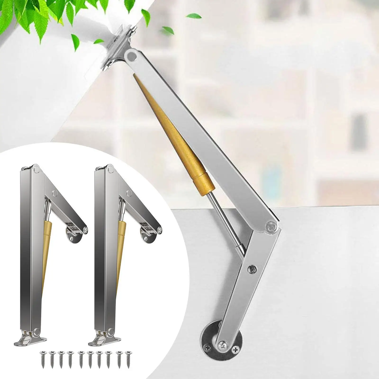 2x แก๊ส Struts ประตูตู้เฟอร์นิเจอร์สังกะสีอัลลอยด์ Trailer Lift บานพับ