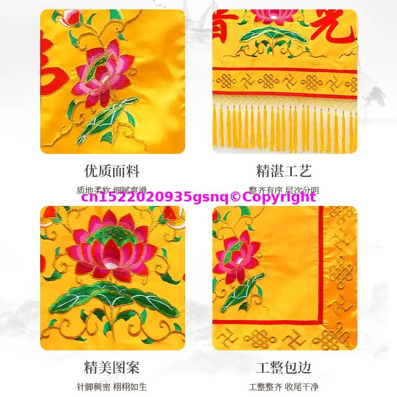 Wholesale Buddhist Taoism Item HOME Temple hall wall curtain Auspicious Curtain blessing decoration background Buddha Banner