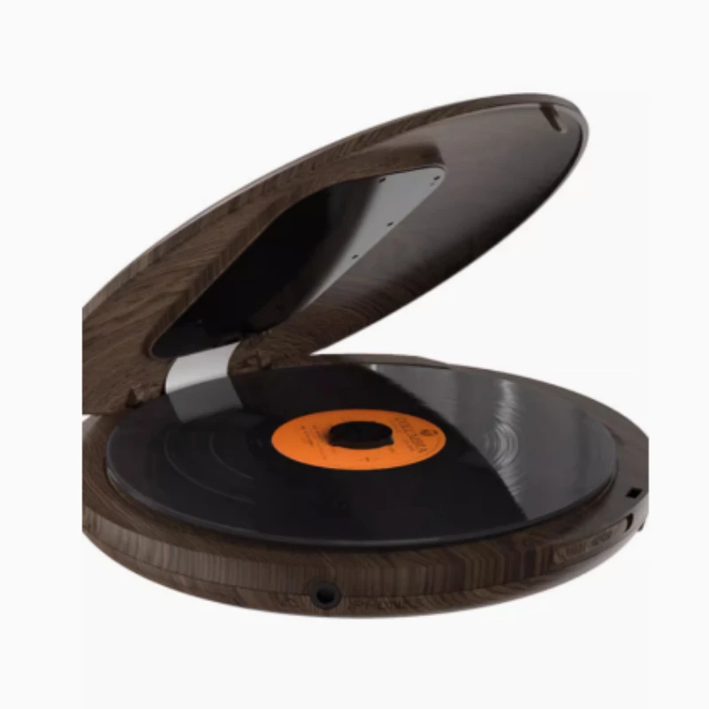 Wood grain album CD player Portable CD player Retro CD player