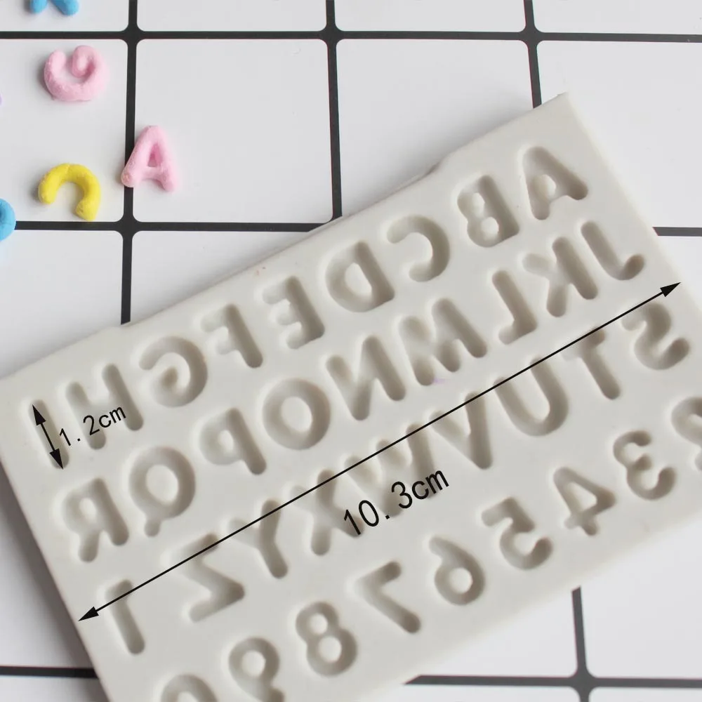 English Letter/number silica gel mold DIY Fangdan cake decoration Candy Chocolate Mold baking tool