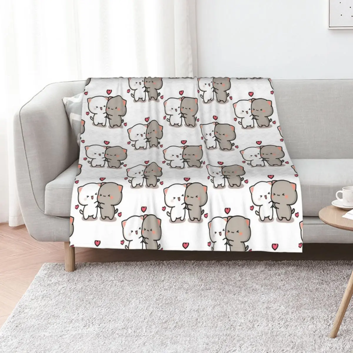 Cat peach and goma Hug Throw Blanket Sofas Thins Luxury Throw Soft Big halloween Blankets