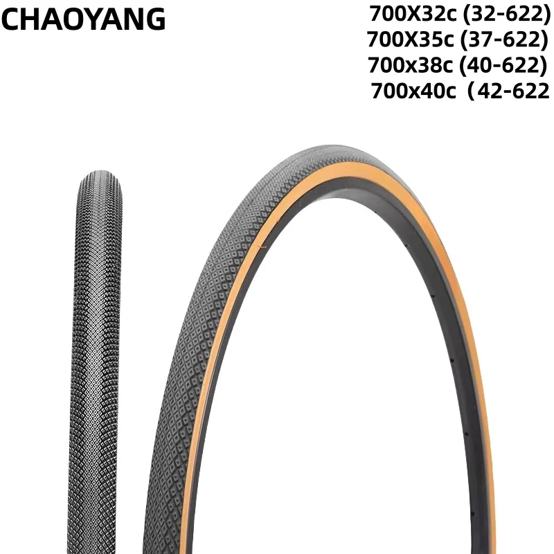 

CHAOYANG 700X32c 35C 38C 40C Gravel Bike Tyre, Cross country Road Bicycle Brown edge Tire Retro Outer tyre