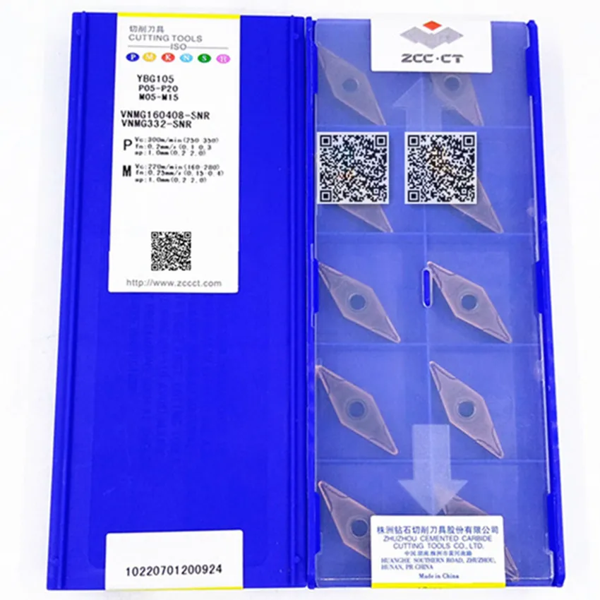 VNMG160408-SNR YBG105/VNMG160412-SNR YBG105 VNMG332 VNMG333 ZCC.CT CNC carbide inserts 10PCS/BOX