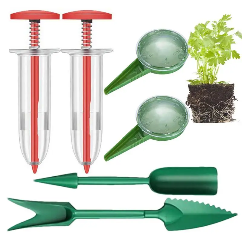 6 Pieces Sowing Seed Dispenser Sower Mini Seed Spreader With Transplanting Tools Manual Handheld Seed Planter Garden Tools