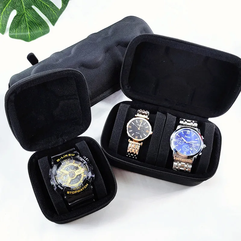 

Watch Organizer Box Carrying Case Travel Storage Box EVA Watch Protector Portable Jewelry Hard Case with Pillow for Wristwatches