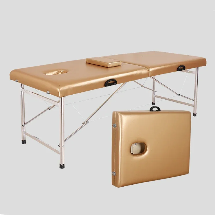 2026 New Design Beauty Salon Furniture Treatment Bed Stainless Steel Frame Folding Facial SPA Massage Bed