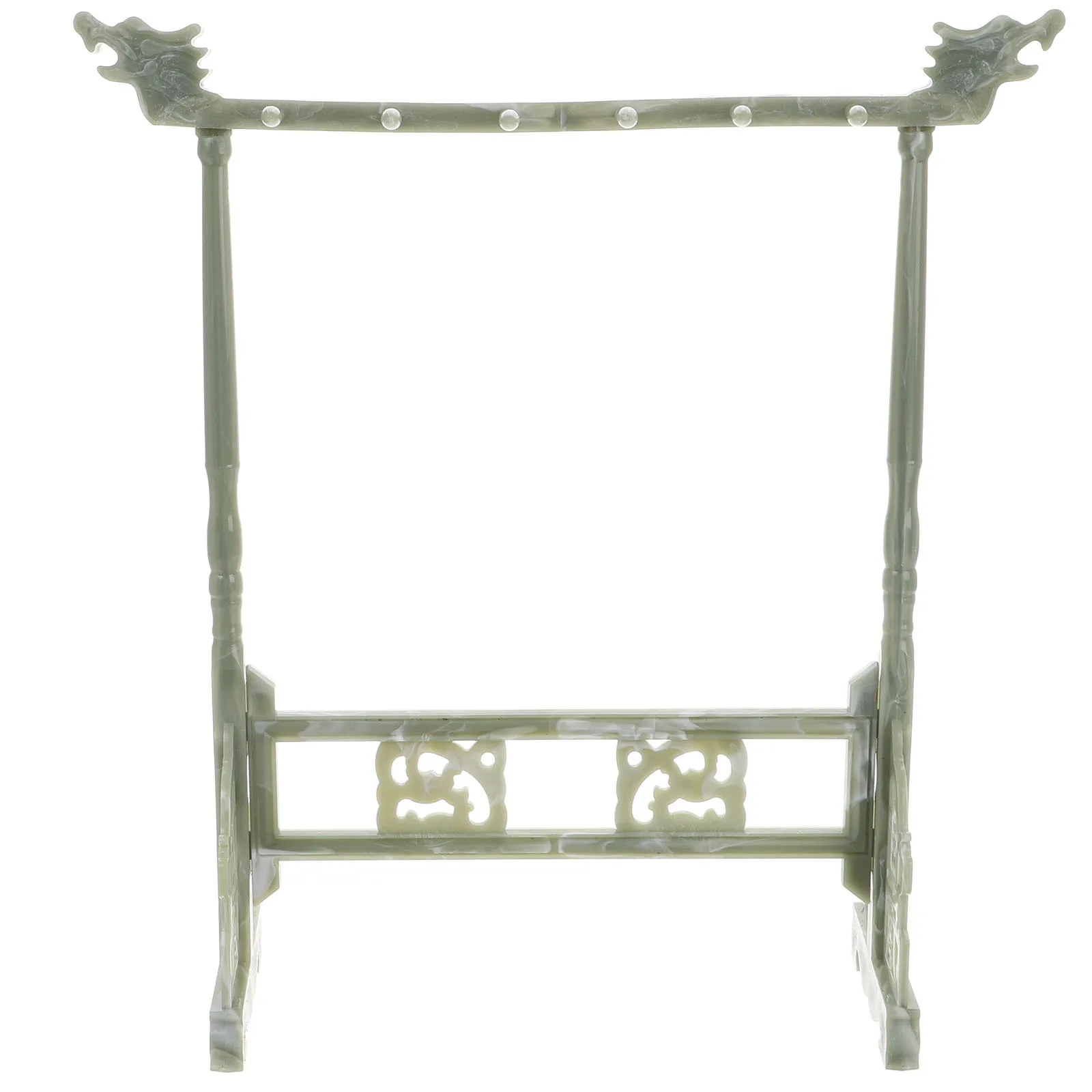

6-Hook Jade Imitation Dragon Head Calligraphy Brush Holder Brush Storage Rack Pen Stand Desk Stationery Organizer