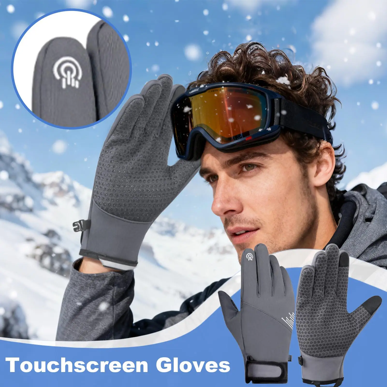 

Warm Gloves Windproof Touchscreen Cold Weather Gear Riding Gloves For Running Cycling Biking Hiking Driving Walking Typing