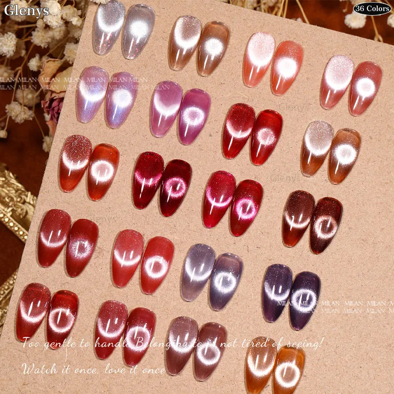 

Glenys 36 color dream cat eye nail polish gel net red popular semi permanent immersion gel color card nail salon varnish set