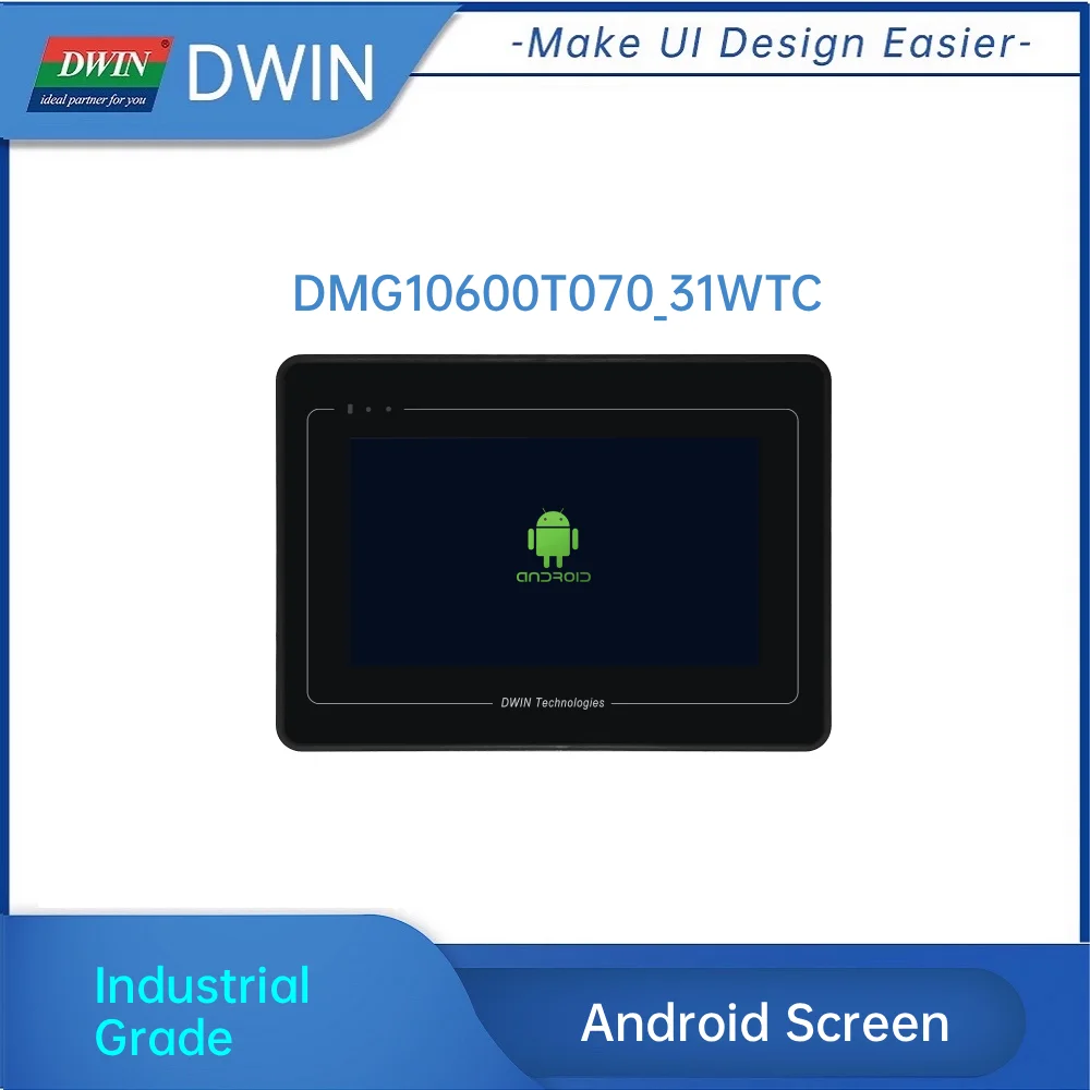 DWIN 7.0 Inch 1024x600 250nit Embedded Android Display Capacitive Touch Screen with Shell
