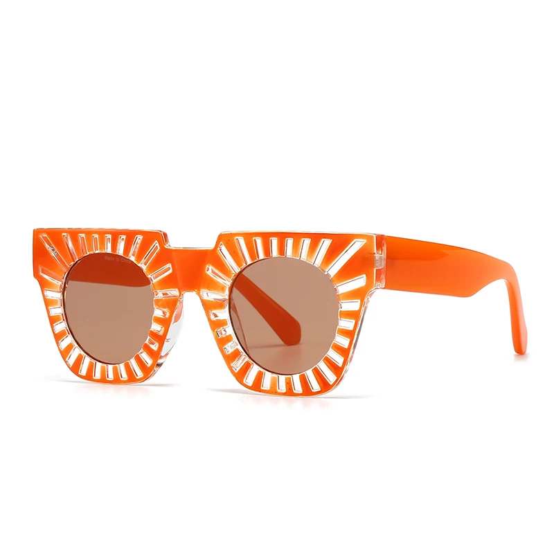 Foreign Trade Cross-Border Popular Sunglasses with Rice Nail Design, European and American Street Photography Ins Popular Square Model