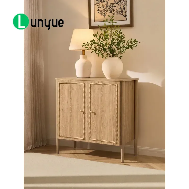 American Country French Retro Carved Solid Wood Sideboard Dining Room Storage Cabinet Porch Console Table Antique Home